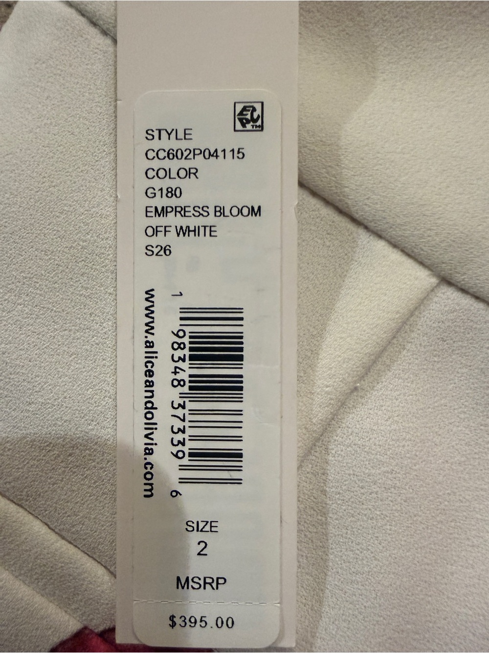 Alice + Olivia Andrew Floral Pants -EMPRESS BLOOM Off White- New with Tags #040 - Picture 8 of 8